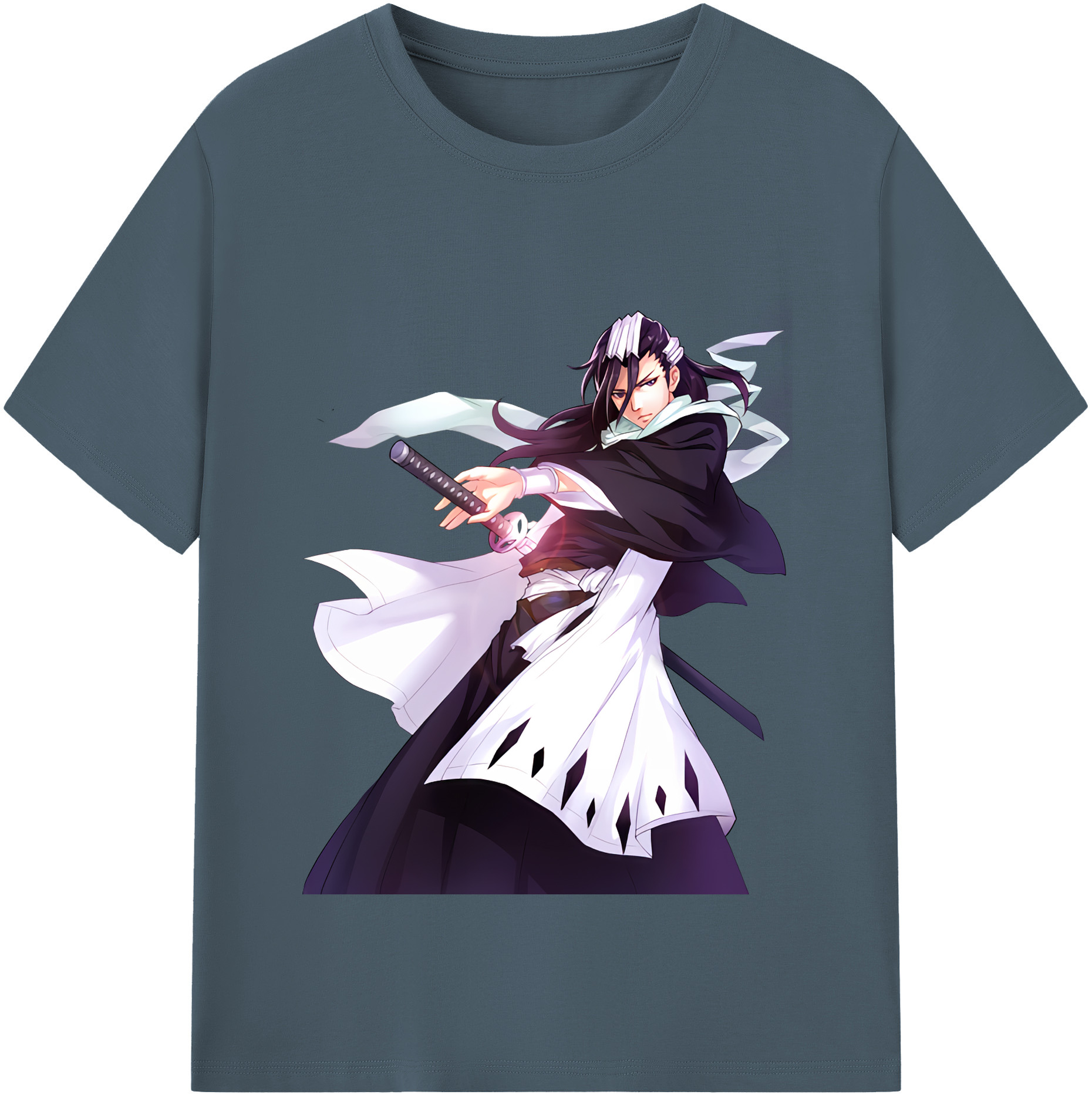 （画像用） ブリーチ くちき びゃくや BLEACH Kuchiki Byakuya 綿100％半袖Tシャツ（フロントプリント）